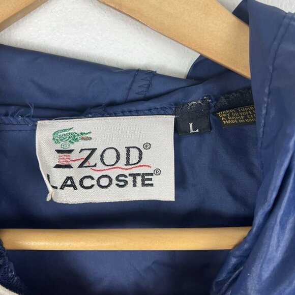 Vintage Izod Lacoste Pullover Jacket Men L Hooded Nylon Windbreaker 90s Gorpcore - Picture 3 of 7